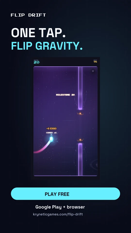 One tap flips gravity portrait publicity graphic